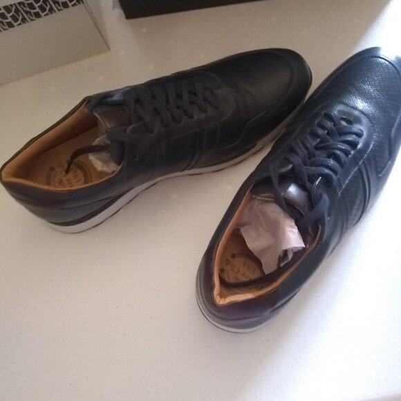 NIB Navy Napa Leather Men's Casual Shoe Sneaker 9 MSRP $120 - Picture 5 of 10